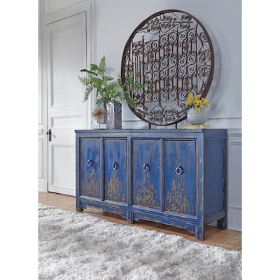 Classic Home Amherst 4-Drawer Reclaimed Pine Wood Sideboard Buffet