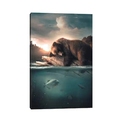 iCanvas "Bear Floating" by Zenja Gammer Canvas Print
