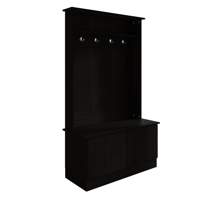 CraftPorch Classic Hall Tree with Bench - Black
