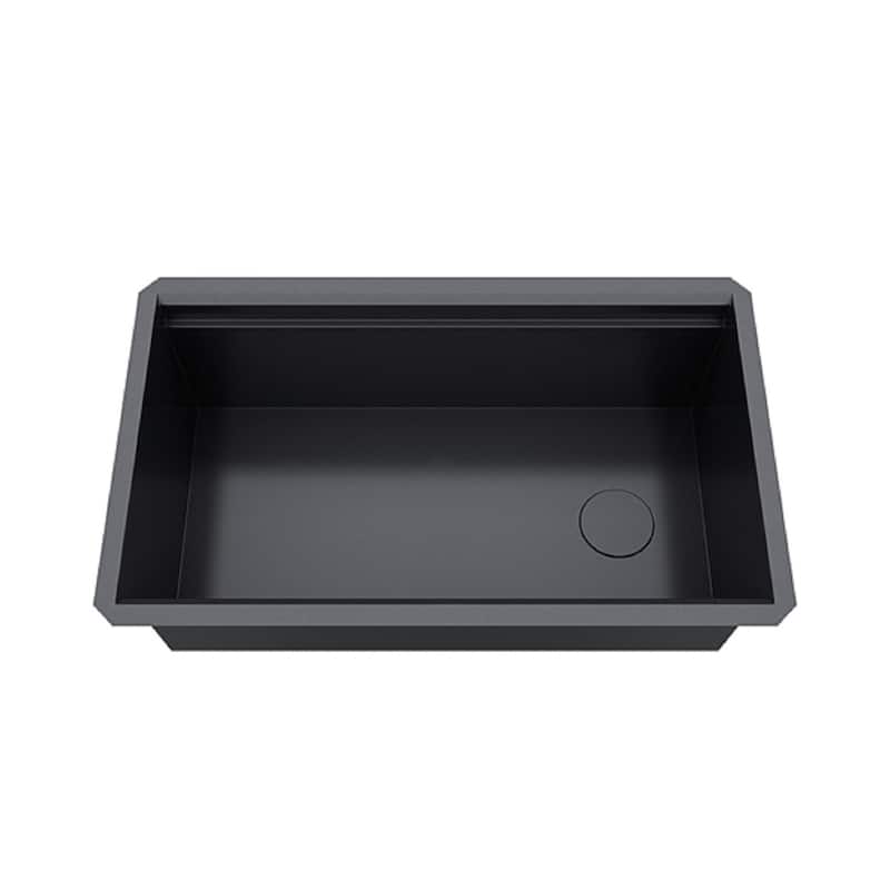 32 in. Black Stainless Steel ALL-IN-ONE Workstation 16-Gauge Undermount Single Bowl Kitchen Sink w/ Build-in Ledge Accessories