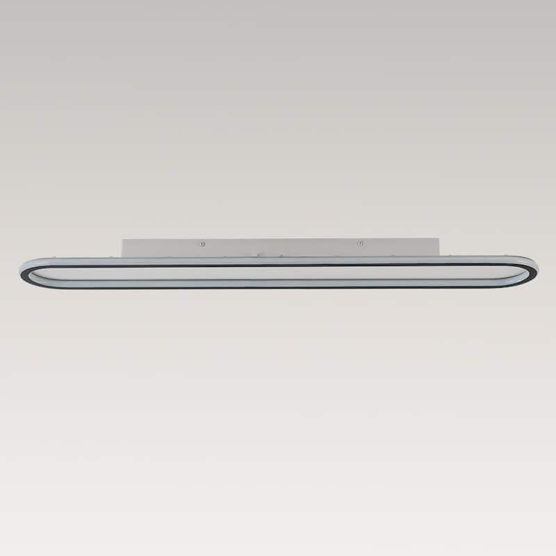 Contemporary Linear Oval LED Semi Flush Mount - 39in 3000K