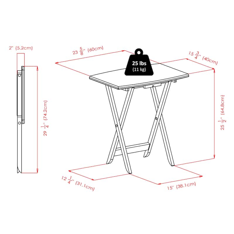 5-Pc Snack Table Set, Oyster Gray - 23.62 x 15.75 x 25.51 inches