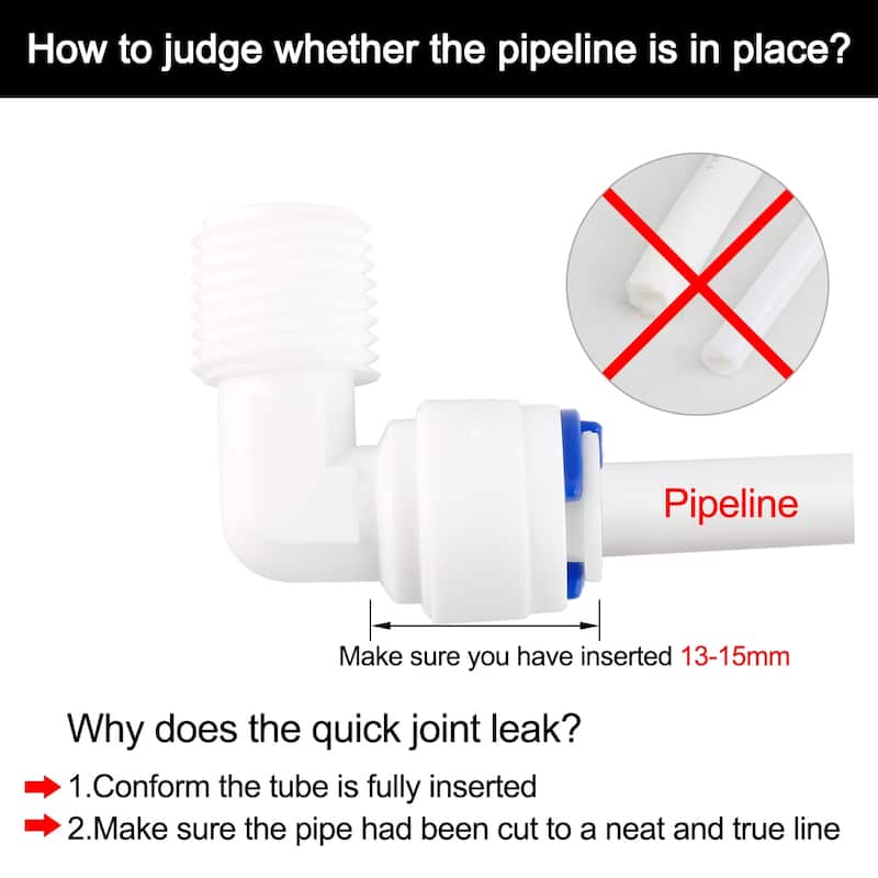 1/4 Inch BSP Male to 1/4 Inch OD Elbow Quick Connect Purifier 10pcs - White,Blue - Male 12.5mm/ 1/4"
