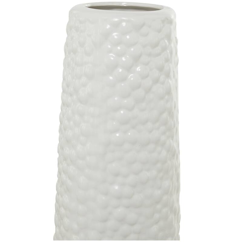 Ceramic Tall Cone Decorative Vase with Bubble Texture - Silver, White, Black, Gold - Roche River Decor