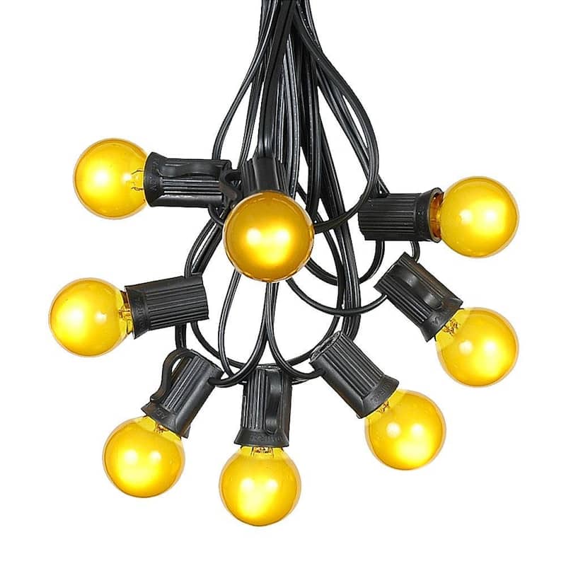 25 Foot G30 Outdoor Globe Patio String Lights - Set of 25 G30 Globe Bulbs - Yellow