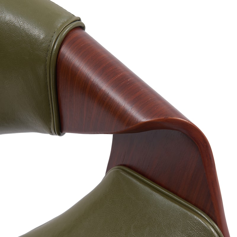 Porthos Home Drew Faux Leather Mid Century Dining Chair with Wooden Legs
