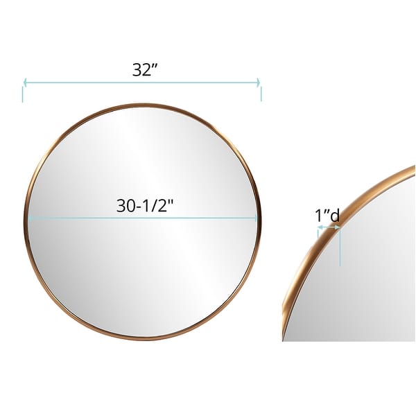 Allan Andrews Round Decorative Stainless Steel Framed Wall & Accent Mirror - 32"D