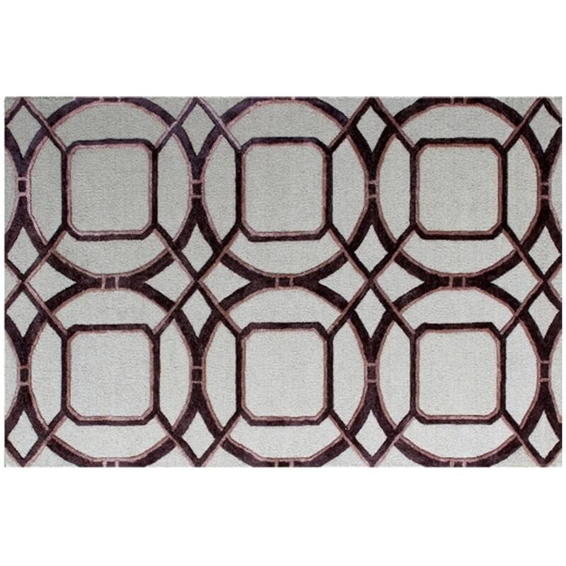 Bolav Hand Tufted Geometric Abstract Non Skid Stain Resistant Area Rug By HomeRoots - 96' X '60' X '0.5