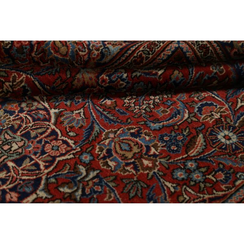 Antique Vegetable Dye Kashan Dabir Persian Wool Area Rug Handmade - 4'1" x 6'10"