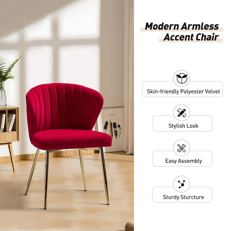 Barbara Side Chair with Metal Base Set of 4 by HULALA HOME