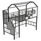 preview thumbnail 5 of 27, Twin Metal Loft Bed With Roof Design And A Storage Box, With Storage Case, Sturdy Metal Frame,Easy Assembly, Black