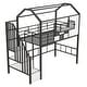 preview thumbnail 19 of 27, Twin Size Metal Loft Bed w/Roof Design, House Shaped Stairway Bedframe