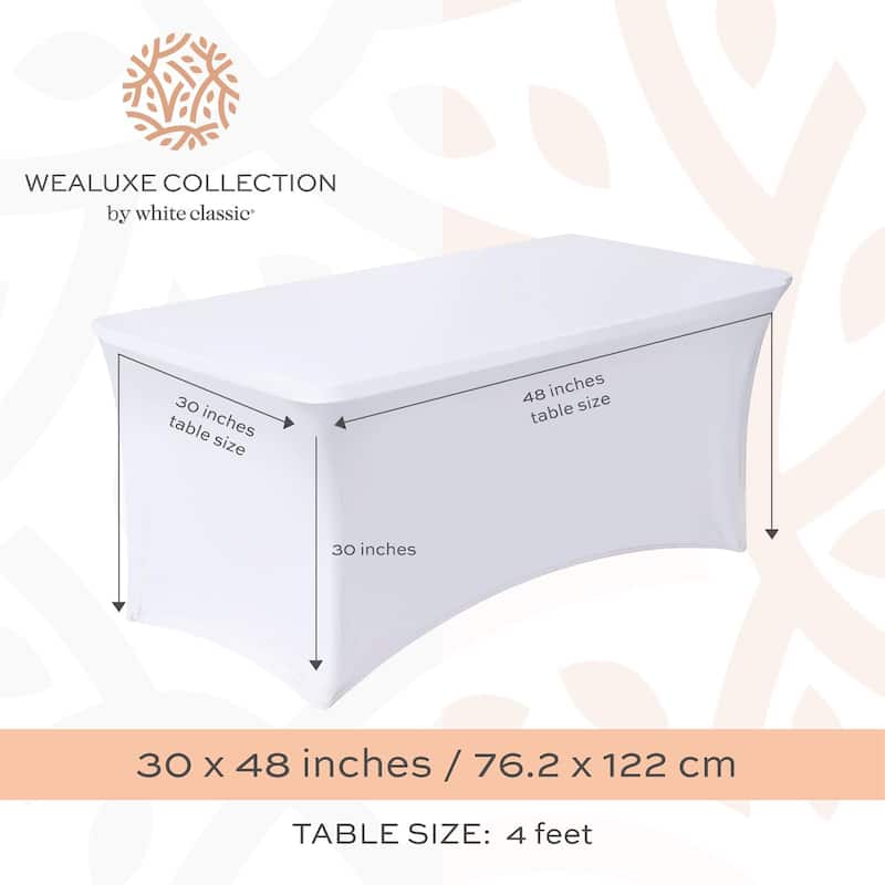 Stretch Spandex Table Covers, 2 Pack Fitted Tablecloths for Rectangle Tables
