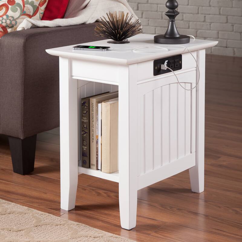 AFI Nantucket Chair Side Table with Built-in Charger