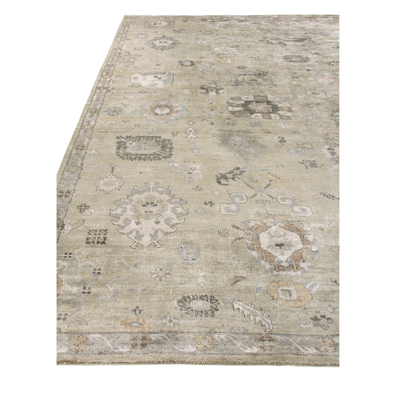 EXQUISITE RUGS Museum Hand-knotted Bamboo Silk Beige Area Rug.
