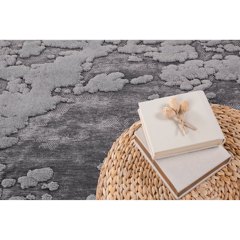 Lana Collection Transitional Gray Geometric Area Rug