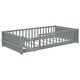 preview thumbnail 16 of 58, Twin size Floor Platform Bed with Built-in Book Storage Rack,Door