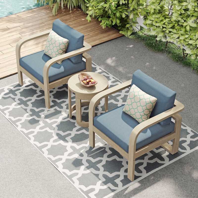Corvus Annette 3-piece Outdoor Chat Set with Sunbrella Pillows