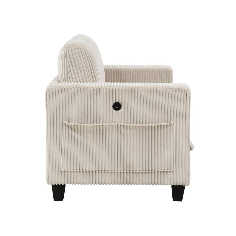 Kenlis Corduroy Living Room Sofa with Storage