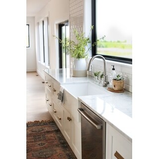Sinkology Austen Crisp White Fireclay 36" Single Bowl Farmhouse Apron Kitchen Sink and Care Kit
