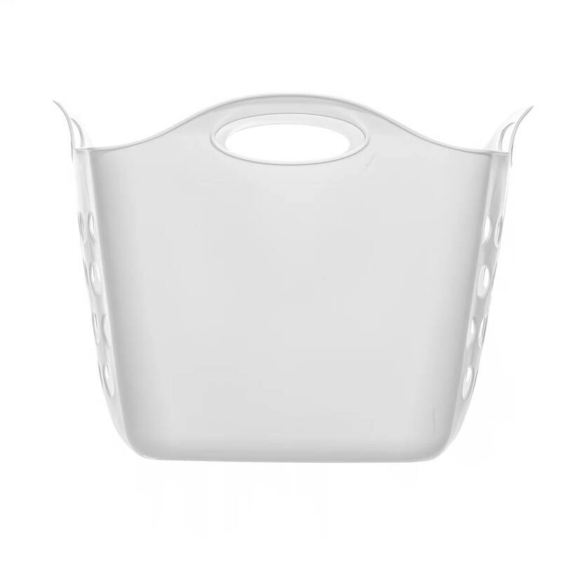 Rectangular Flex Laundry Basket, White, 2 Pack