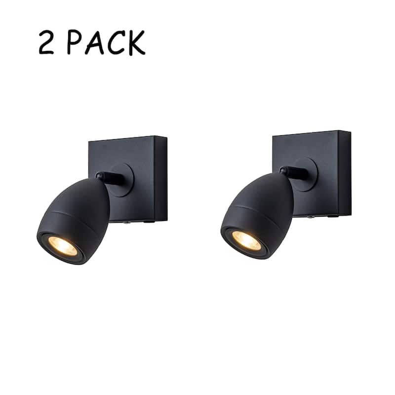 Black Cordless Wall Sconce Rechargeable with Touch & Remote Control, Adjustable and Stepless Dimmable Accent Light(2 Pack) - W5" - W5" - Black