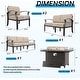 preview thumbnail 88 of 144, Aluminum Patio Outdoor Sectional Sofa Set with Fire Pit, Swivel Rocking Chairs and Ottomans