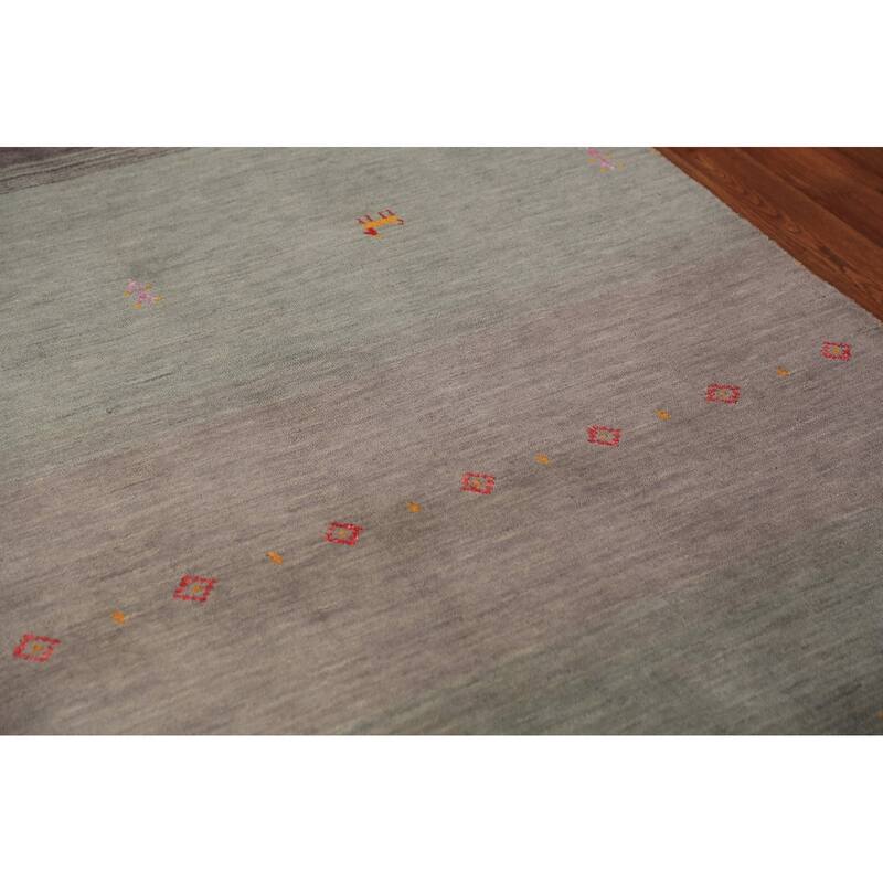 Striped Tribal Gabbeh Oriental Area Rug Handmade Wool Carpet - 4'10" x 7'10"