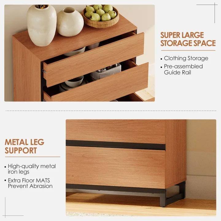 Dresser for Bedroom, Closet Organizers and Storage with Adjustable Shelves, Wooden Modern Dresser