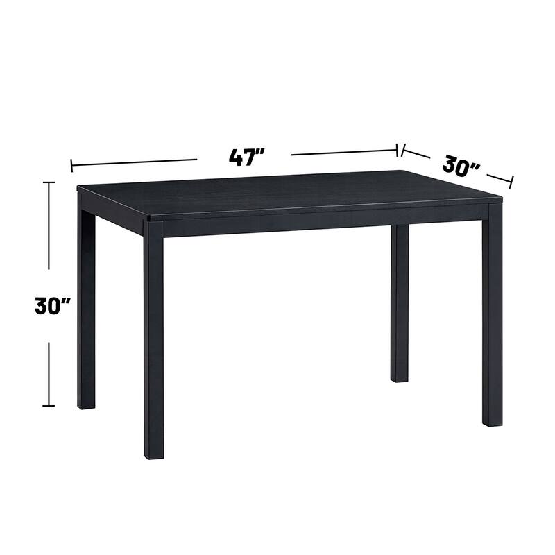 Rectangular Wooden Dining Table in Black Finish