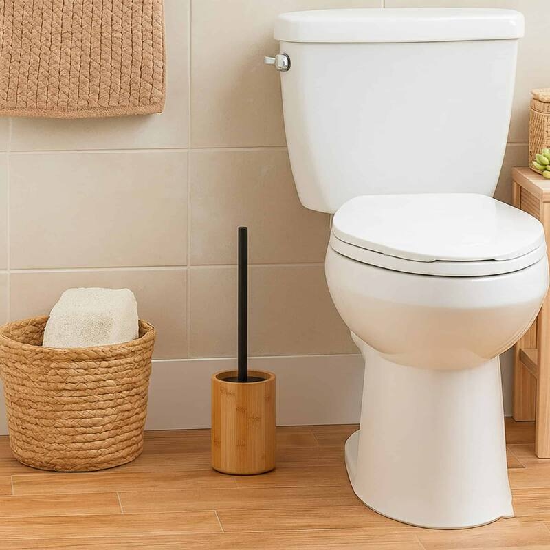 5-Piece Bathroom Accessory Set Bamboo Natural Decor