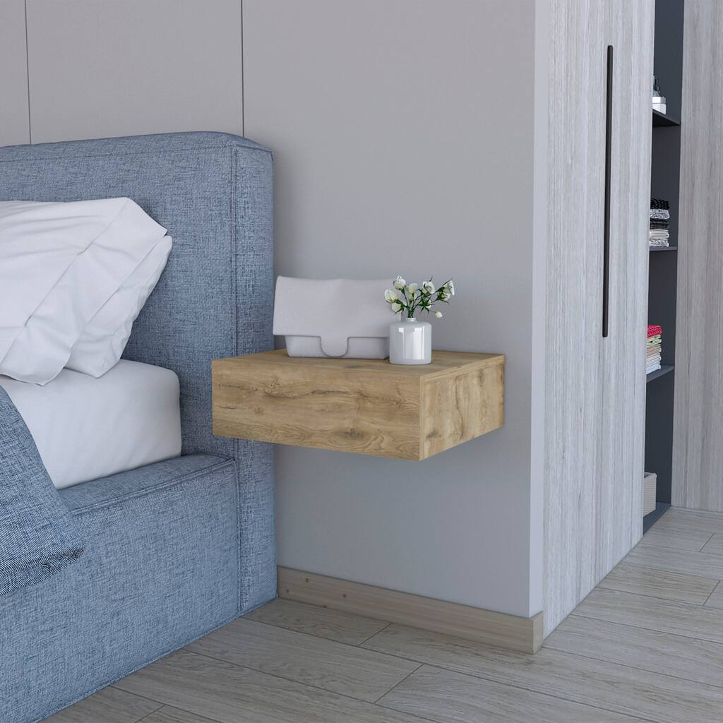 Wall-Mounted Floating Nightstand with Spacious Drawer