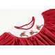 preview thumbnail 3 of 2, Red Velvet Reindeer Smocked Bishop Dress