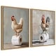 preview thumbnail 1 of 6, Kate and Laurel Sylvie Chicken and Rooster Bathroom Art Framed Canvas Art Set by The Creative Bunch Studio 2pk - 18 x 24