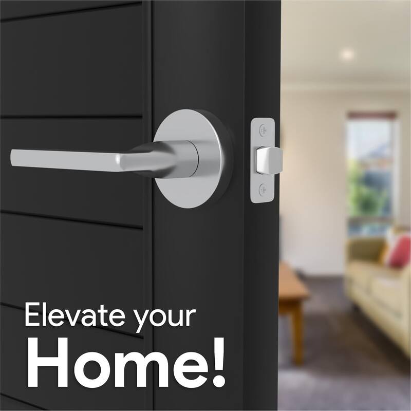 Mega Handles RALPH Round Passage Door Lever–Reversible Keyless Door Lock for Hallway, Closet, or Bathroom Handle for Left/Right