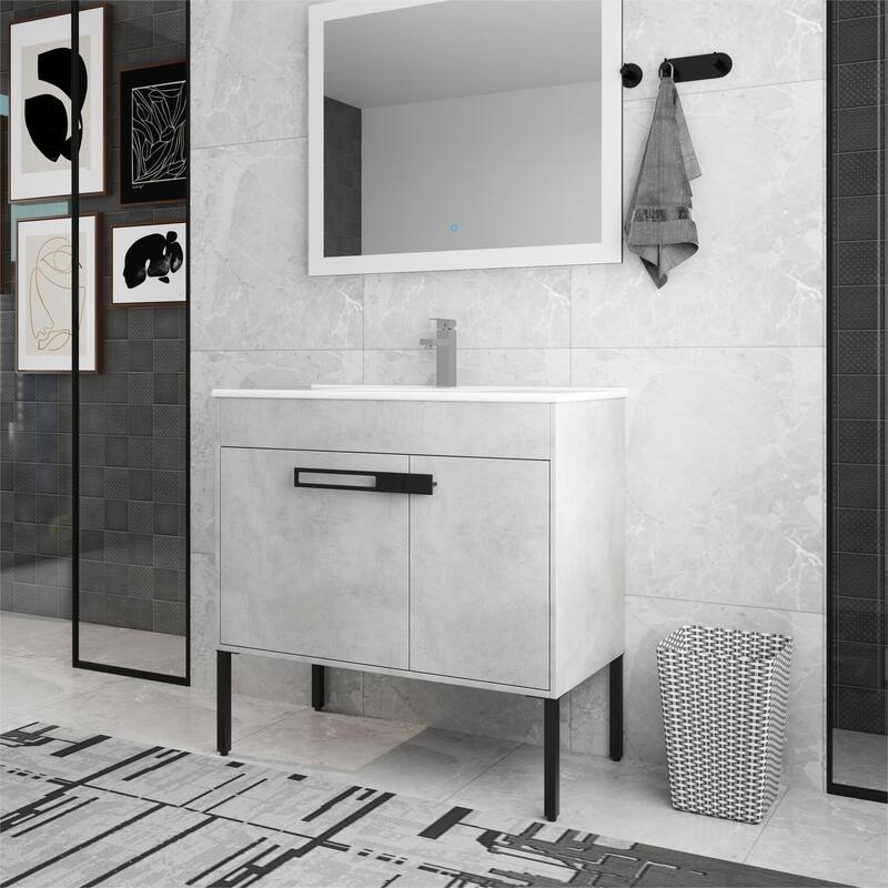 Beingnext 24"/30"/36" Bathroom Vanity with Sink, Freestanding/Floating Bathroom Vanity with Soft Close Door and Adjustable Shelf