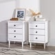 preview thumbnail 13 of 32, Walker Edison Bullrushes Solid Wood 3-Drawer Nightstand, Set of 2
