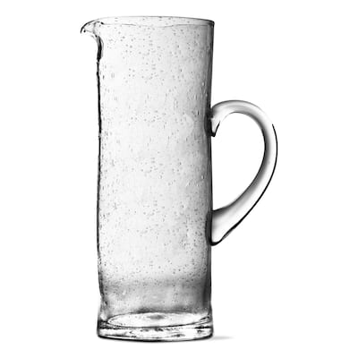 Bubble Glass Clear Glass Tall Pitcher 4.5L x 4.5W x 12.0H Inch 68 oz
