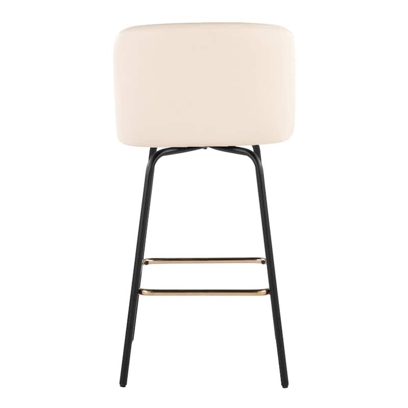 Porch & Den Vallberga 26" Counter Stool with Metal Legs & Square Footrest (Set of 2)