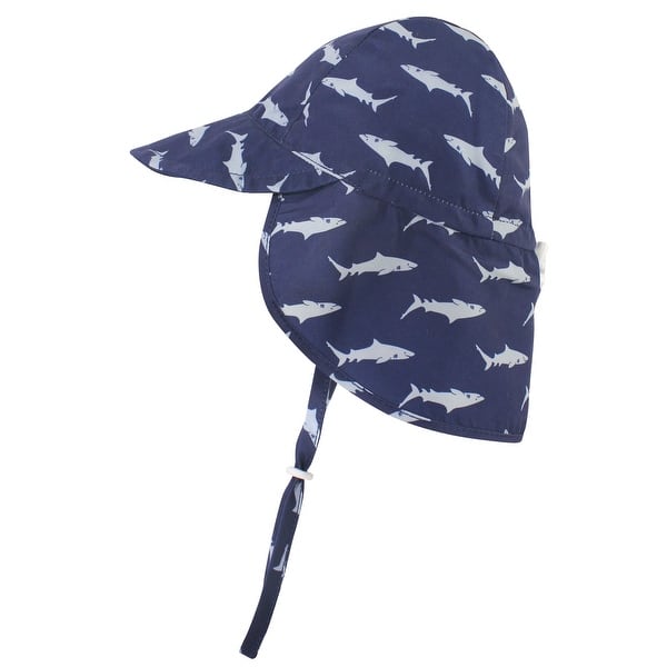 slide 1 of 1, Hudson Baby Infant and Toddler Boy Sun Protection Hat, Shark 0-6 Months - Shark