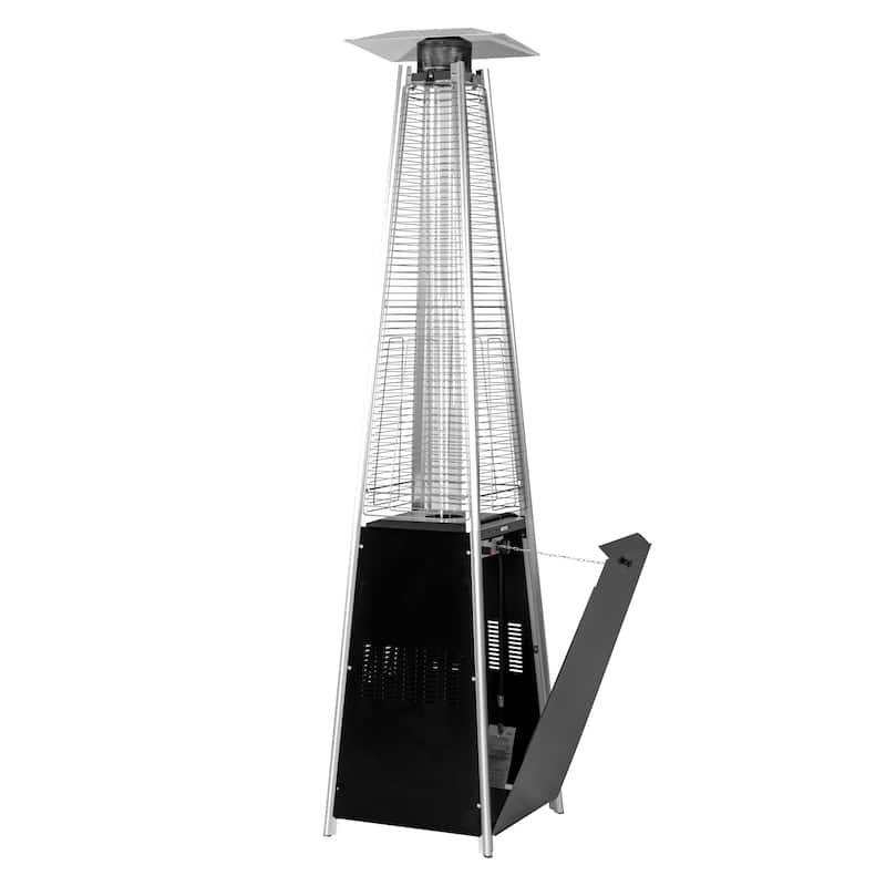 Outdoor 48,000 BTU Pyramid Propane Gas Patio Heater with Wheels - 20.47*20.47*88.19 inch