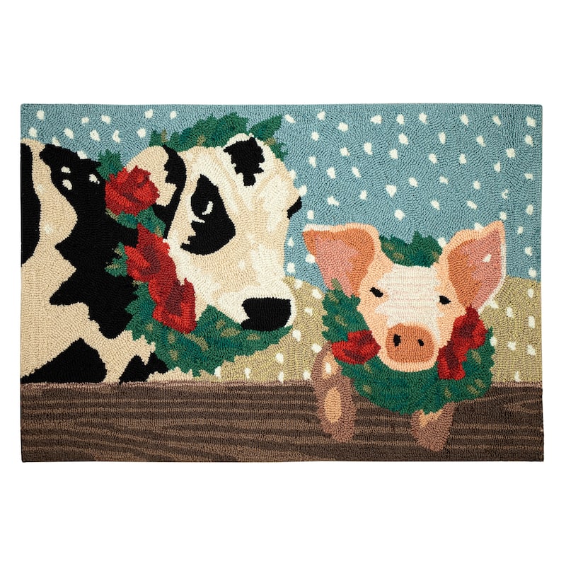 Liora Manne Frontporch Farm Holiday Indoor/Outdoor Rug - 20" x 30" - 20" x 30" - Multi