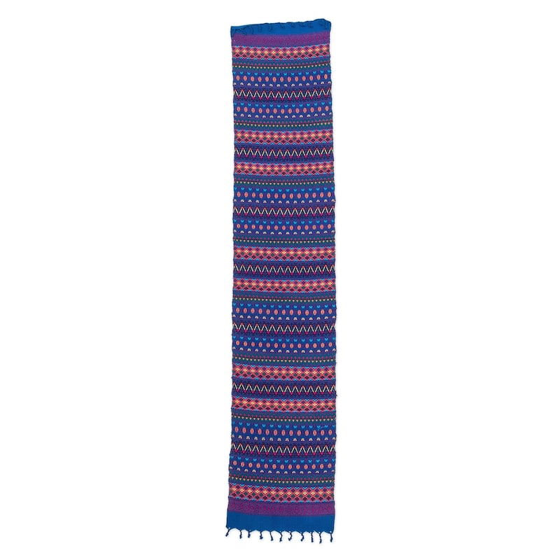 Novica Handmade Azure Reef Cotton Table Runner