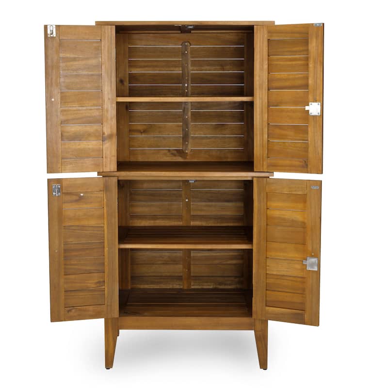 Homestyles Maho Brown Wood Outdoor Storage Cabinet