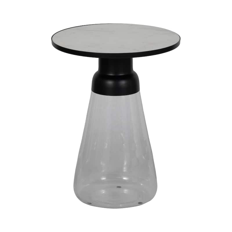 Modern Metal Stone Marble Accent Table with Stylish Decorative Base