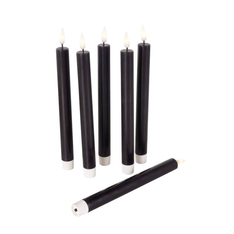 Wax Flameless Candle with Remote Control - Set of 6 Red, Black, White, Yellow, Blue or Pink - Roche River Decor
