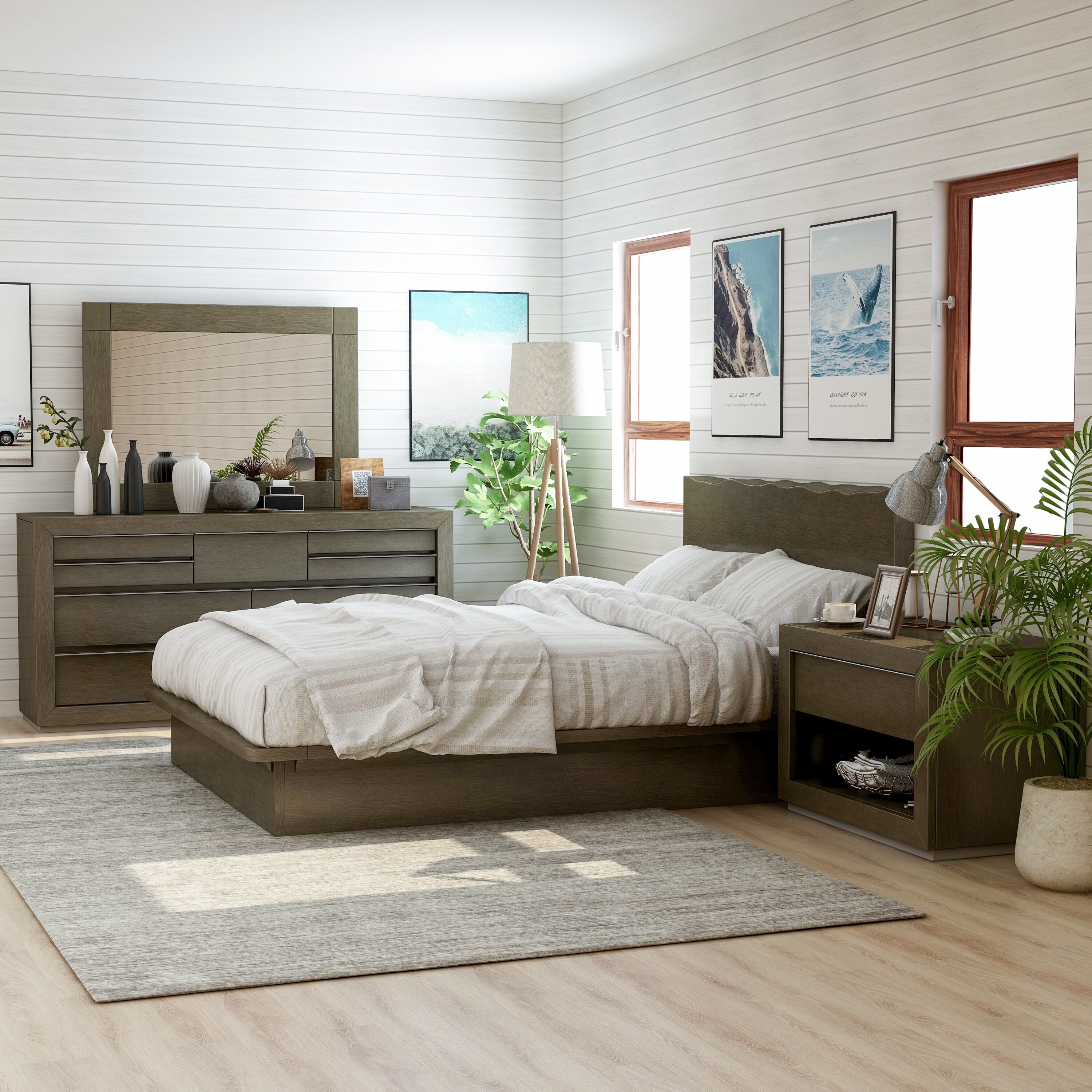 Furniture Of America Puly Walnut Solid Wood 4 Piece Bedroom Set Overstock 31747175 Queen