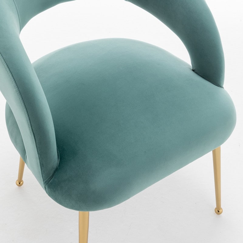 SEYNAR Mid Century Modern Velvet Upolstered Open-Back Dining Chair Set of 2
