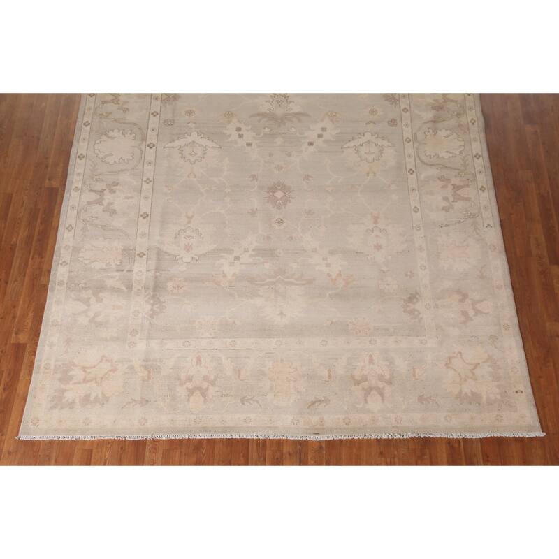 Traditional Kazak Area Rug Hand-Knotted Floral Wool Carpet - 8'9" x 9'8"