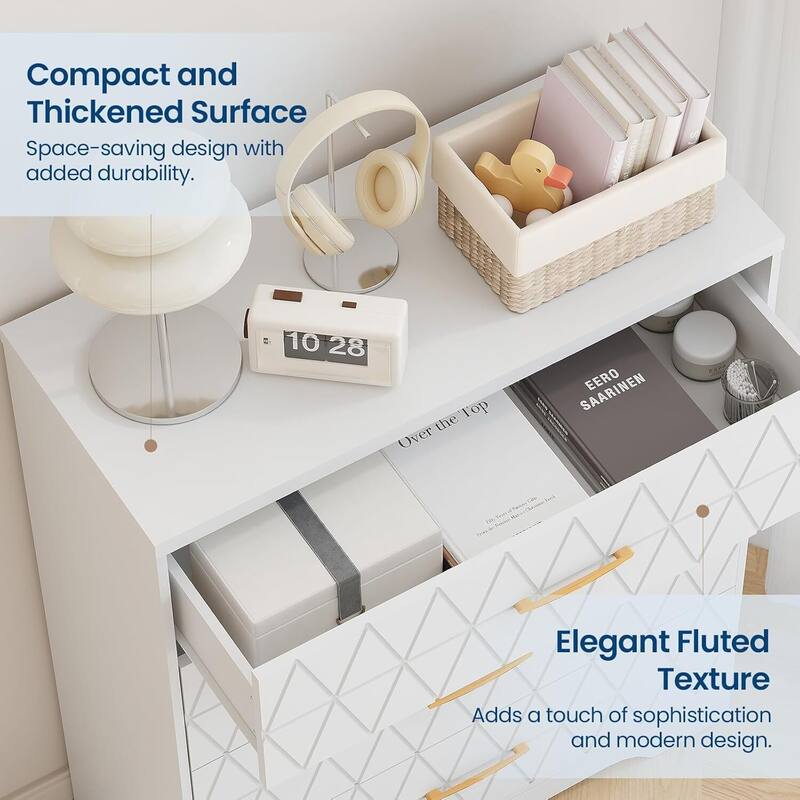 Tall Dresser, Storage Cabinet for Bedroom with 4 Drawers